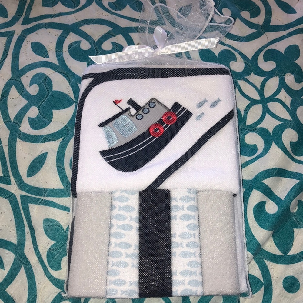 Brand new nautical baby towel